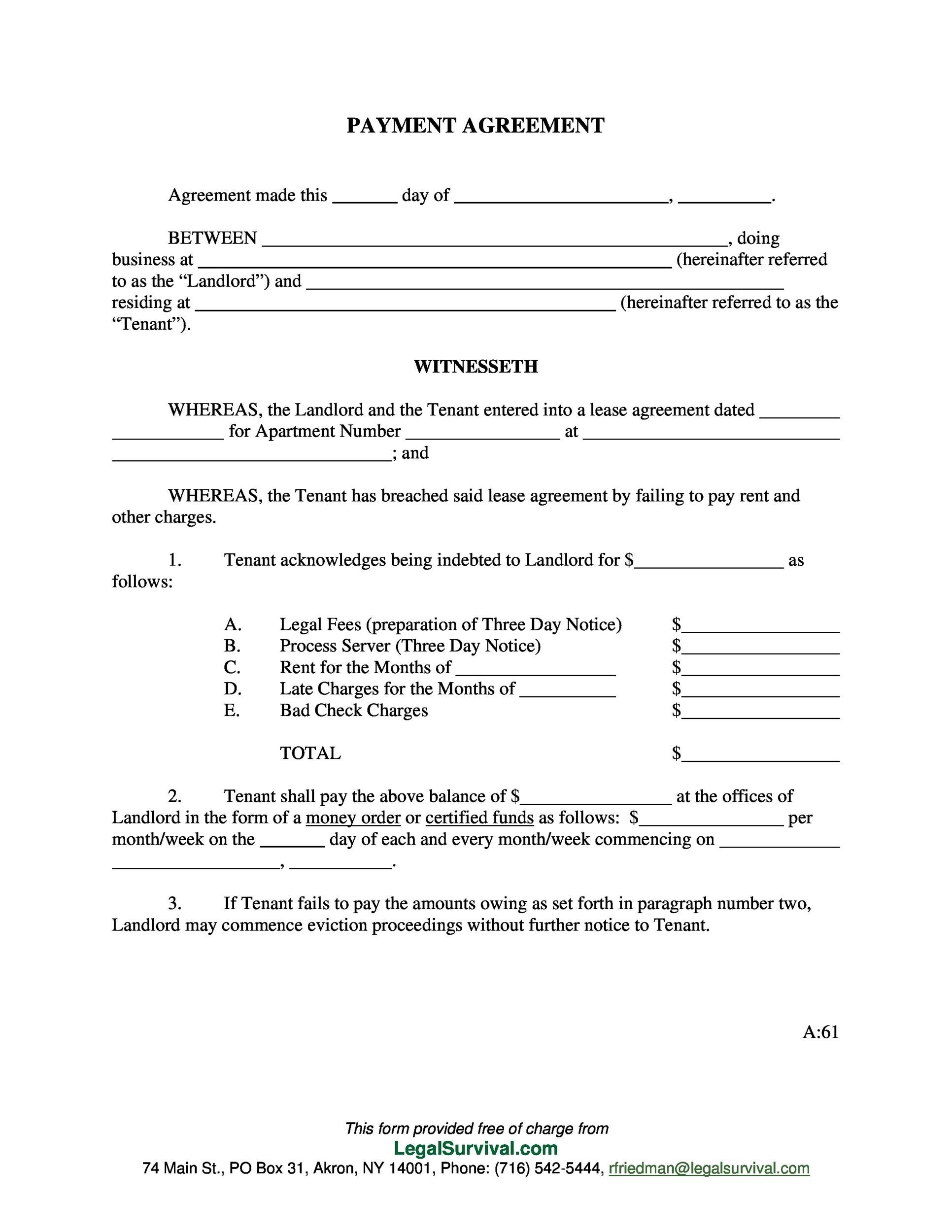 Payment Agreement 41 Templates Contracts TemplateLab