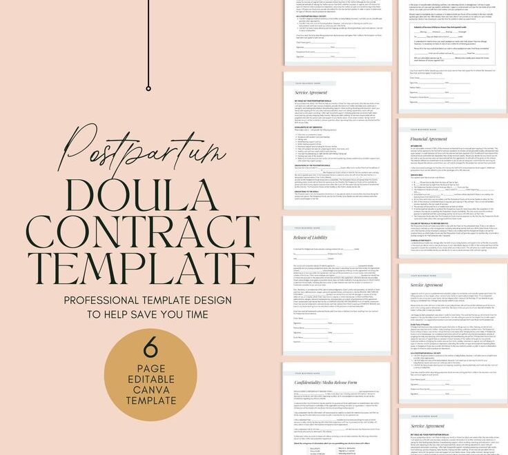 Postpartum Doula Contract Template Editable Postpartum Etsy In 2022