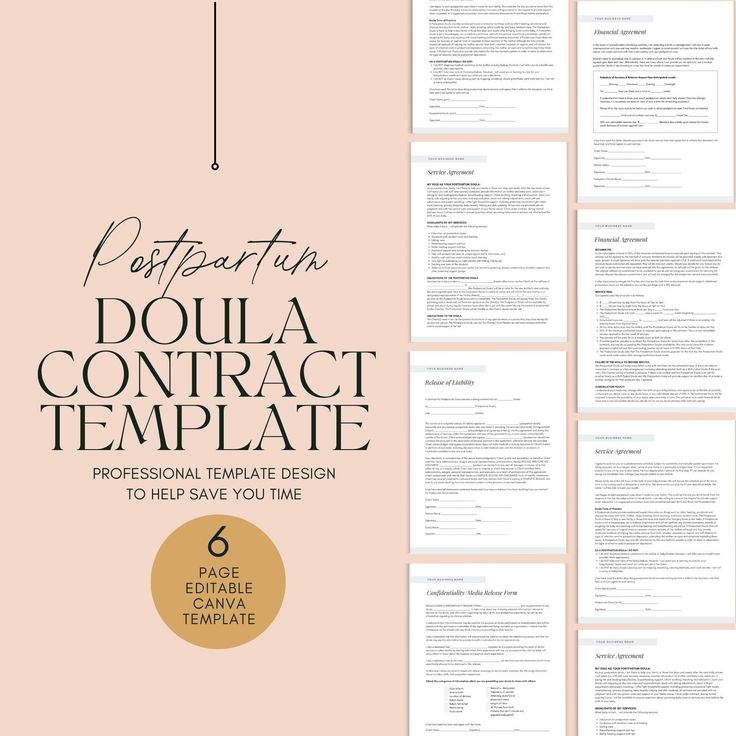 Postpartum Doula Contract Template Editable Postpartum Etsy In 2022 