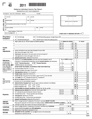Printable Alabama Form 40 2025