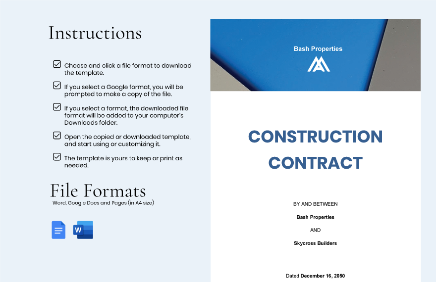 Printable Blank Contract Template
