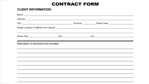 Printable Blank Contract Template Printable Online