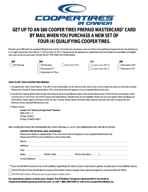 Printable Cooper Tire Rebate Form Fill And Sign Printable Template Online