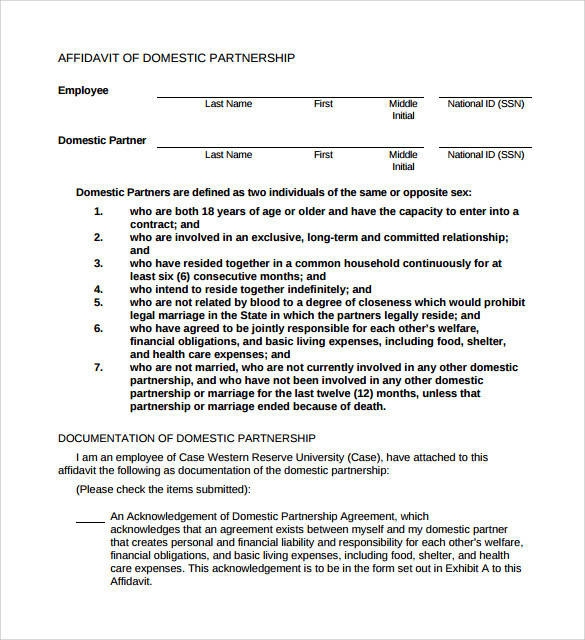 Printable Domestic Partnership Agreement Printable Word Searches