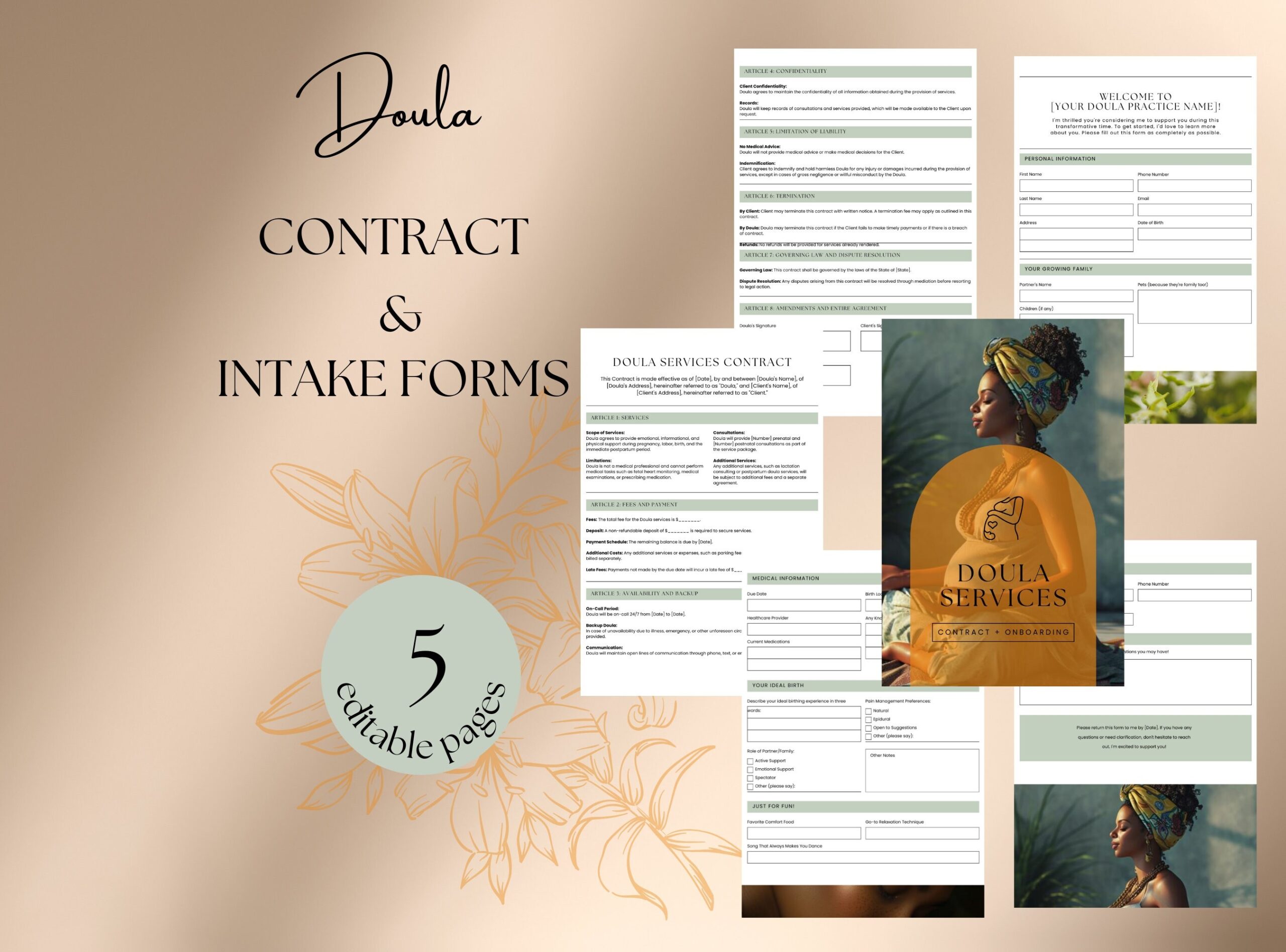 Printable Doula Contract Template