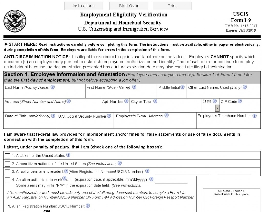 Printable I 9 Form 2025 Mark A Clausen