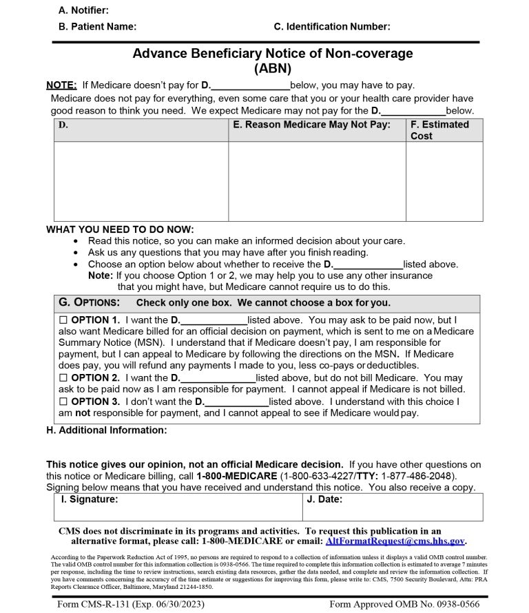Printable Medicare Abn Form 2025 Tiff Shandra