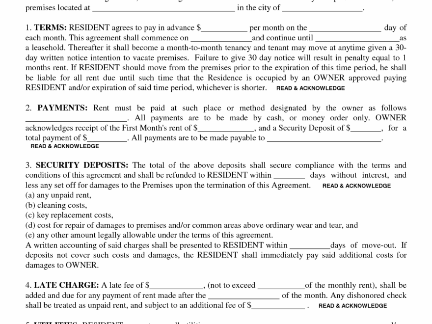 Printable One Page Lease Agreement Printable World Holiday