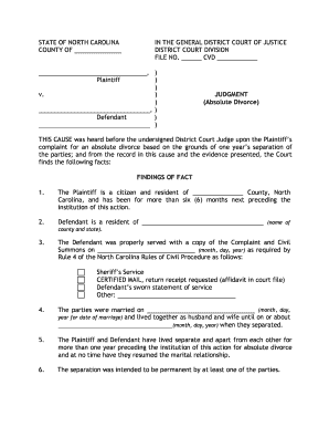 Printable Separation Agreement Nc