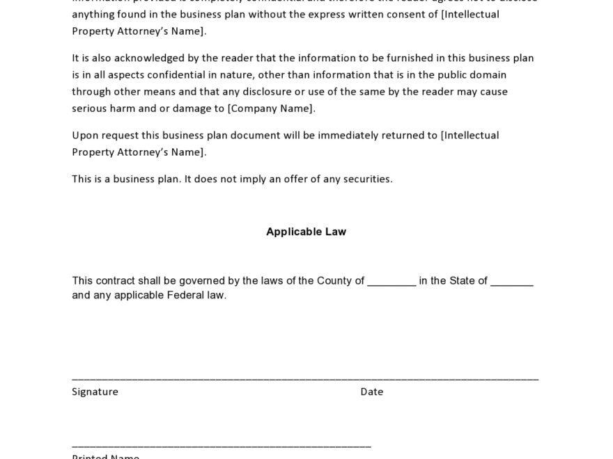 Printable Simple Confidentiality Agreement Template Word Printables