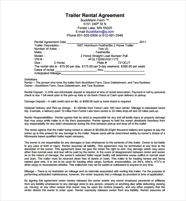 Free Printable Trailer Interchange Agreement