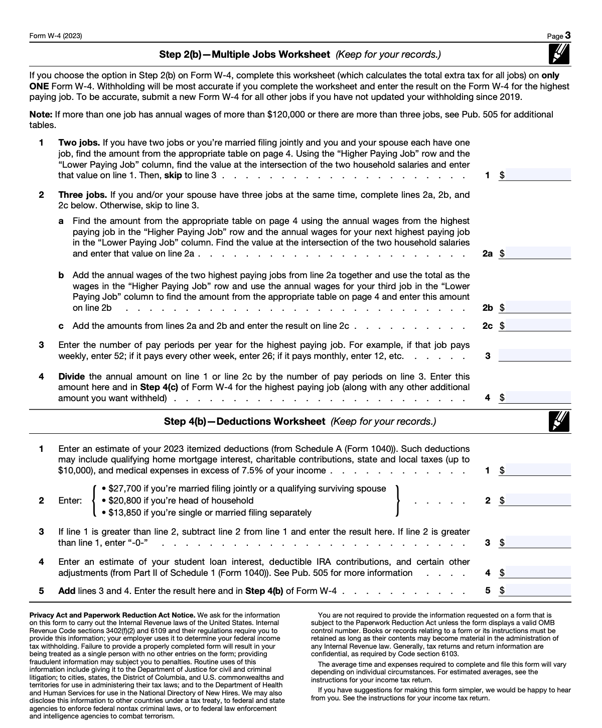 Printable W4 Form 2025 Patricia J Cohen