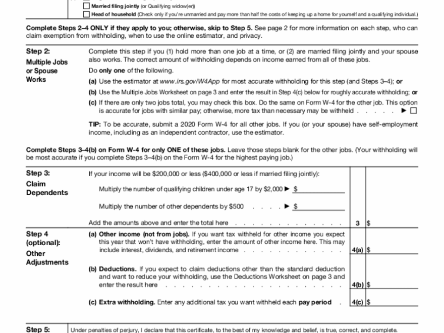 Printable W4 Form 2025 Patricia J Cohen