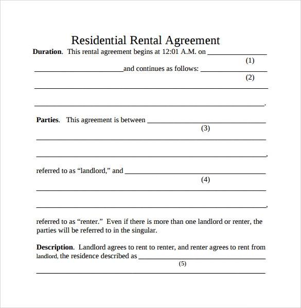 Printable Rent Agreement Form
