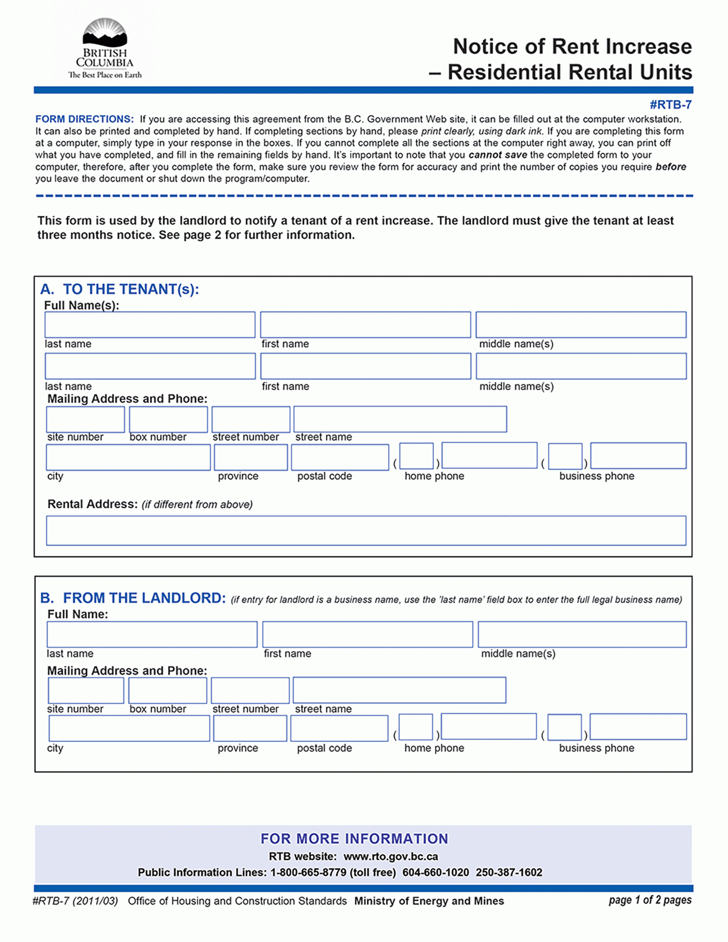 Rental Application Form Bc Fillable Printable Forms Free Online