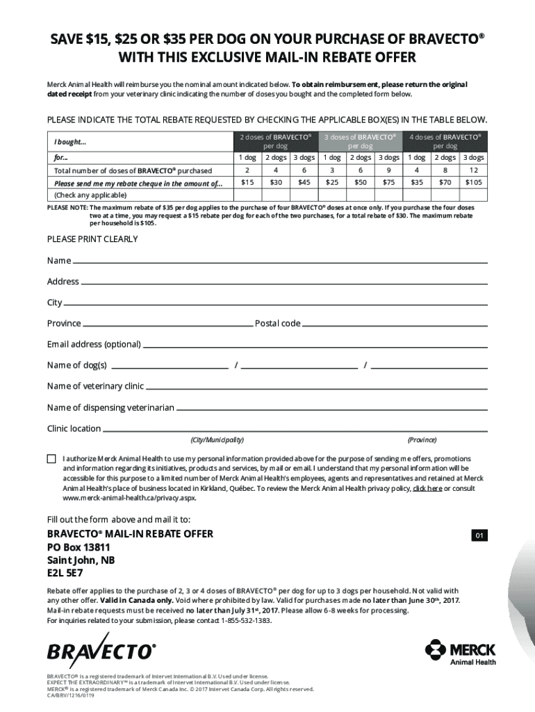 Bravecto Rebate Form 2025 Printable