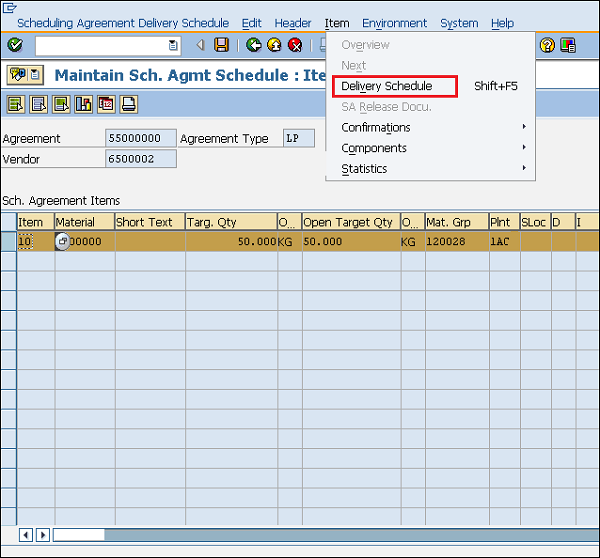 SAP MM Outline Agreement