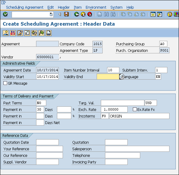 SAP MM Outline Agreement
