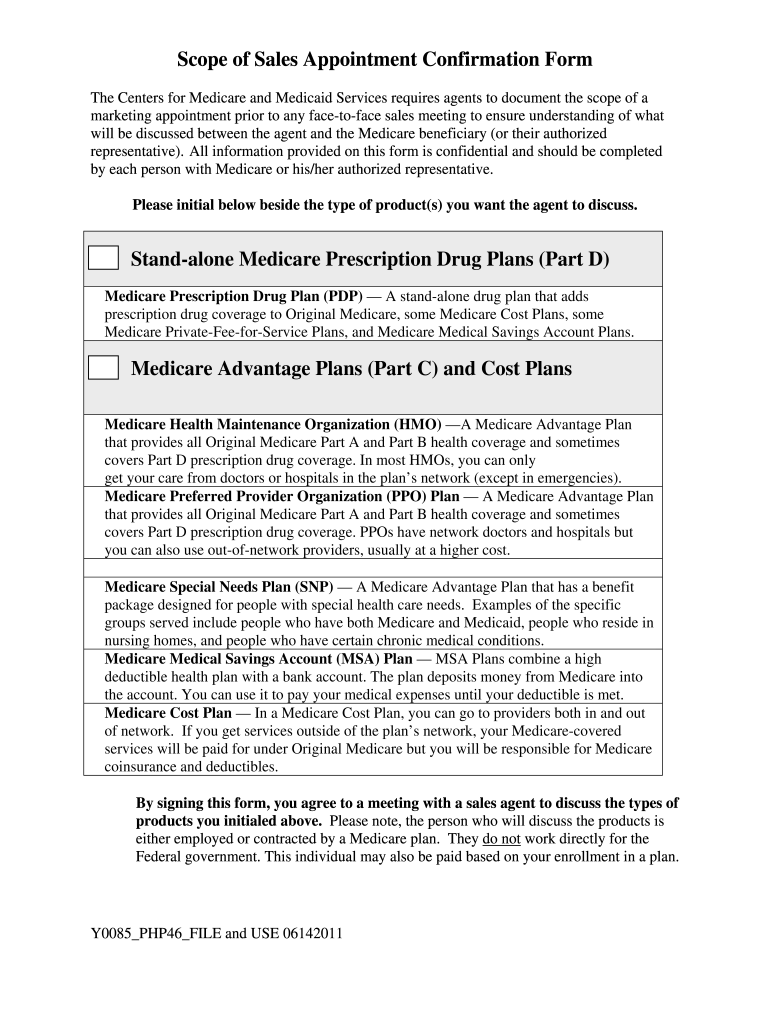 Scope Of Appointment 2011 2025 Form Fill Out And Sign Printable PDF 