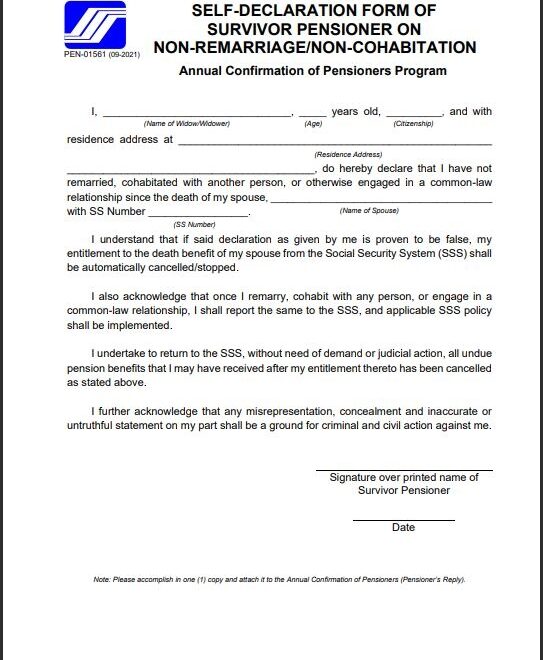Sss Annual Confirmation Of Pensioners Form 2025 Emily J Christoffersen