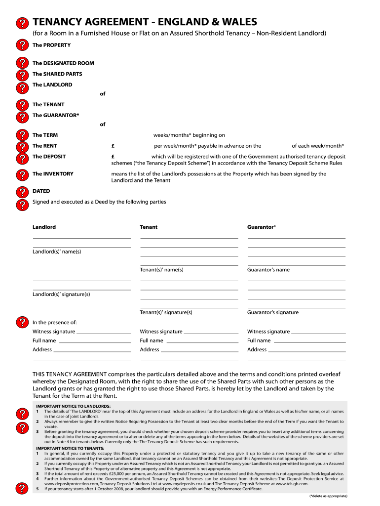 Tenancy Agreement England And Wales Pdf Fill Online Printable 