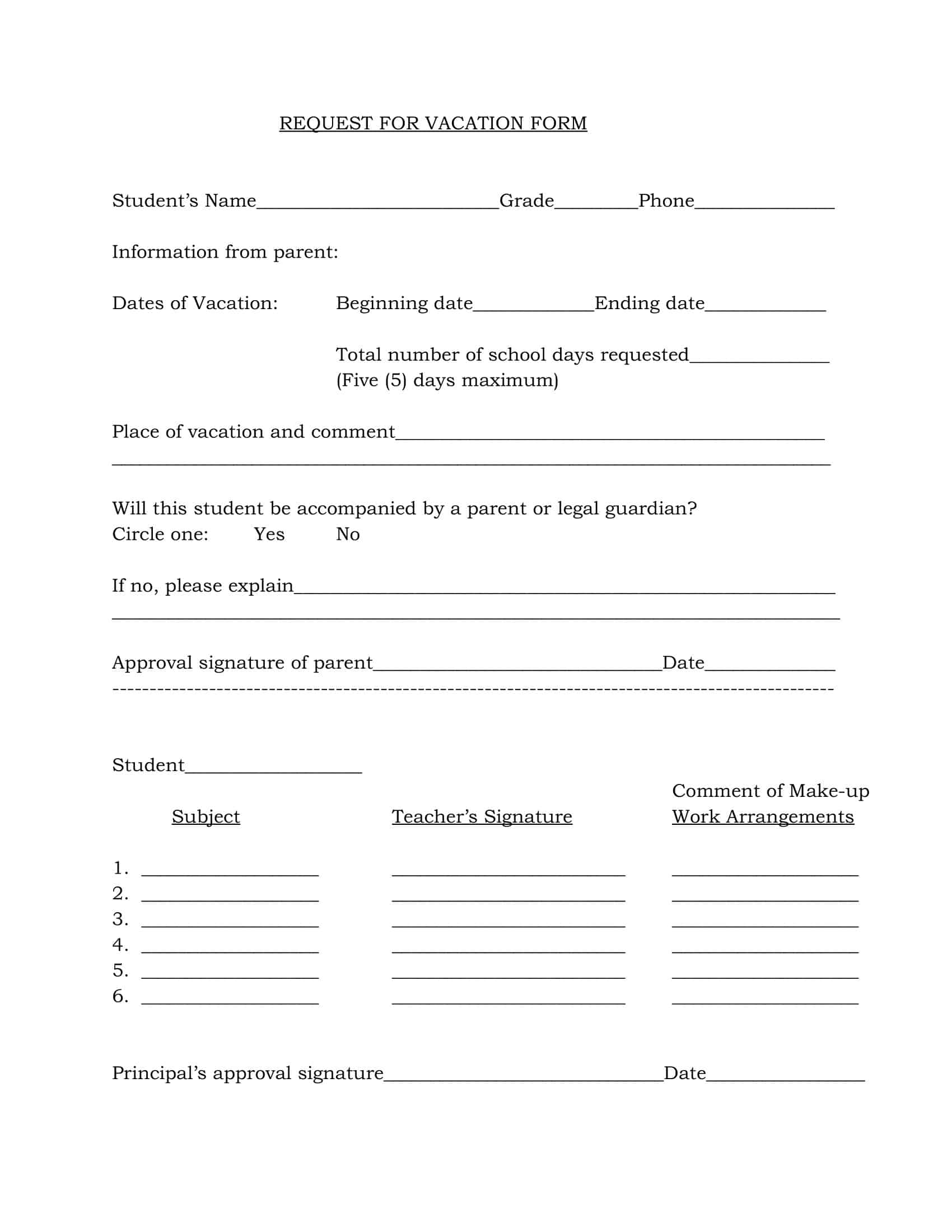 Vacation Request Form 2025 Printable Iris Jacinda