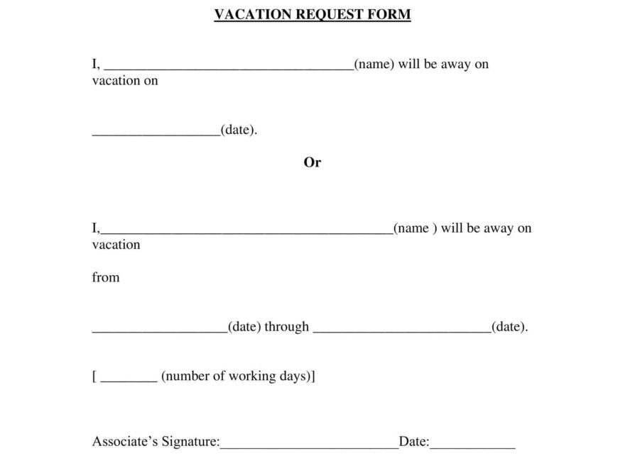 Vacation Request Form 2025 Printable Riva Mireielle