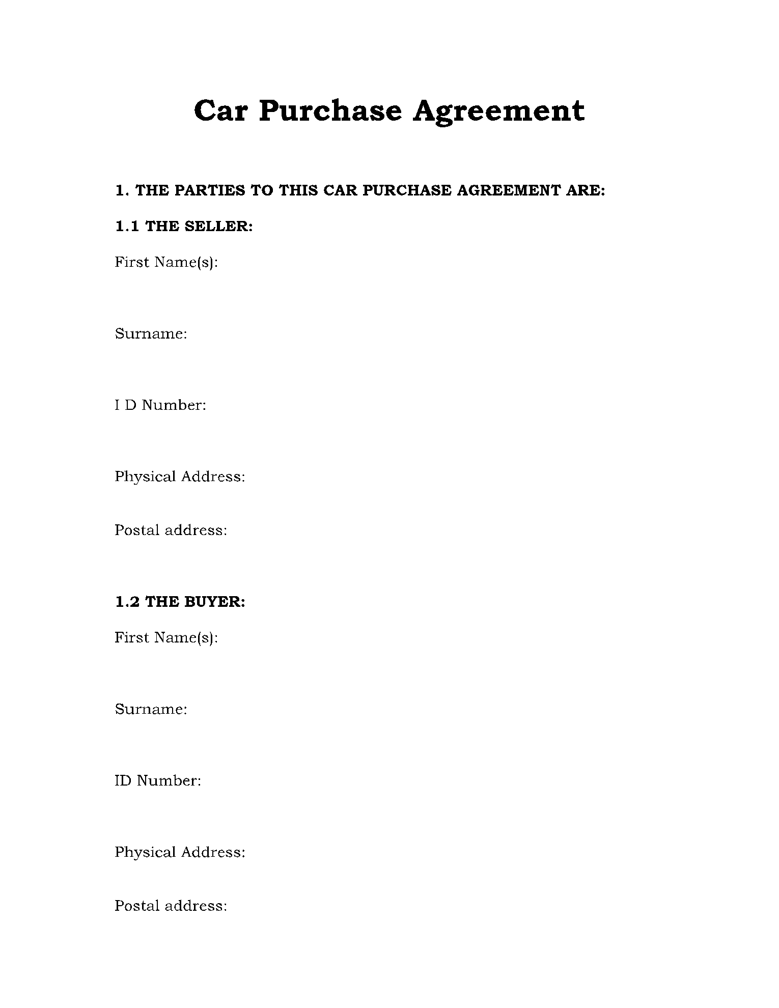 Vehicle Purchase Agreement 1