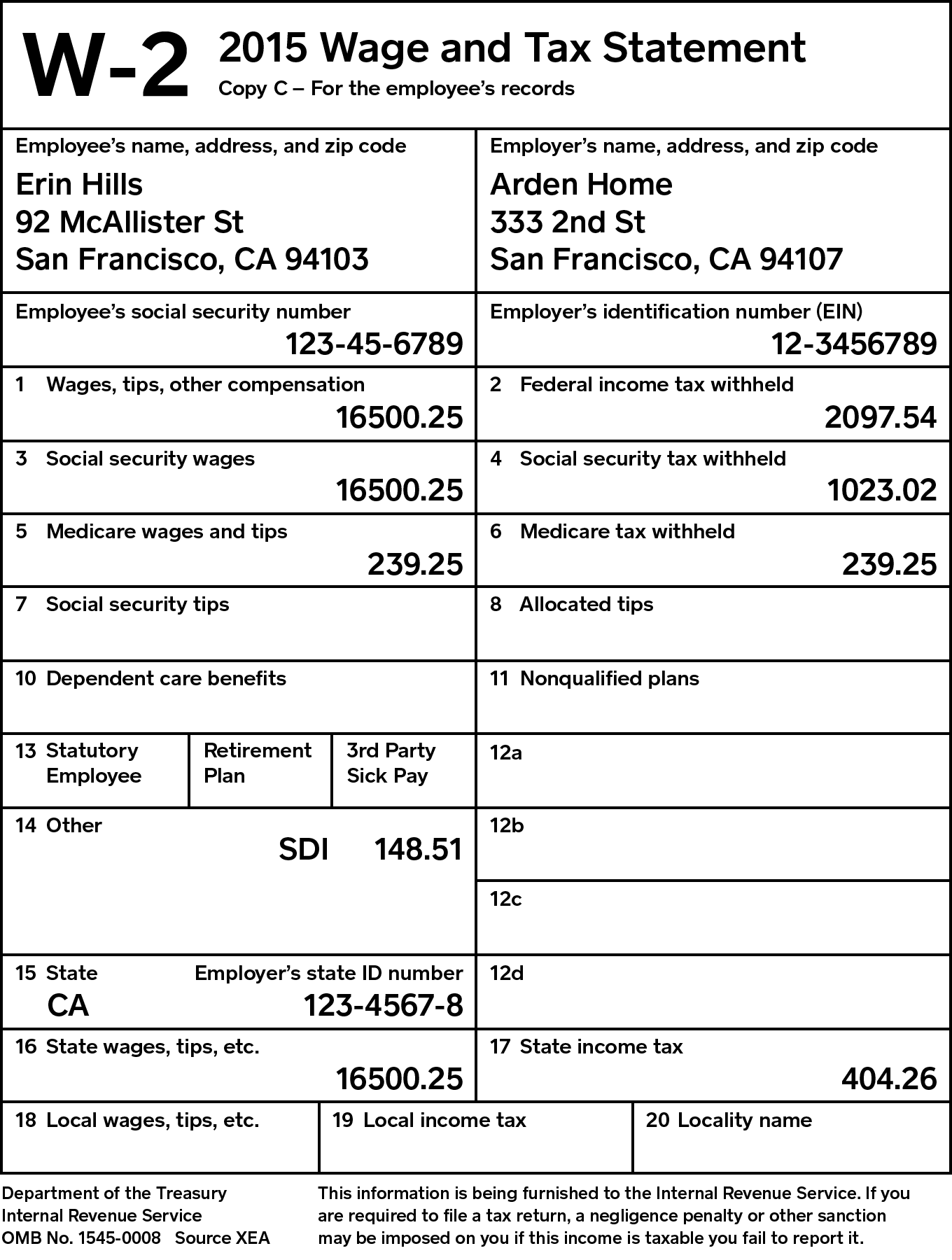 W 2 Form 2025 Printable Robert E Richey