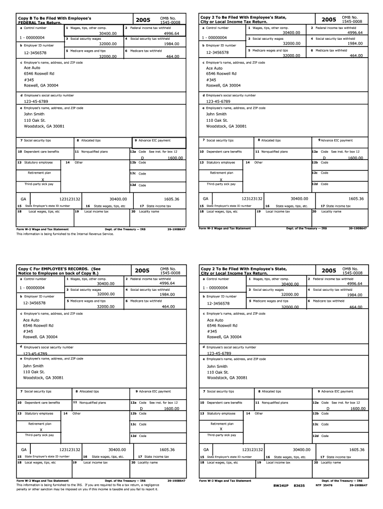 2025 W2 Form Printable Download