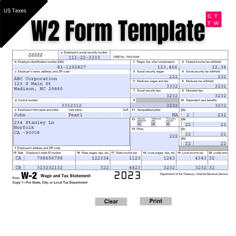 W 2 2025 Printable Form