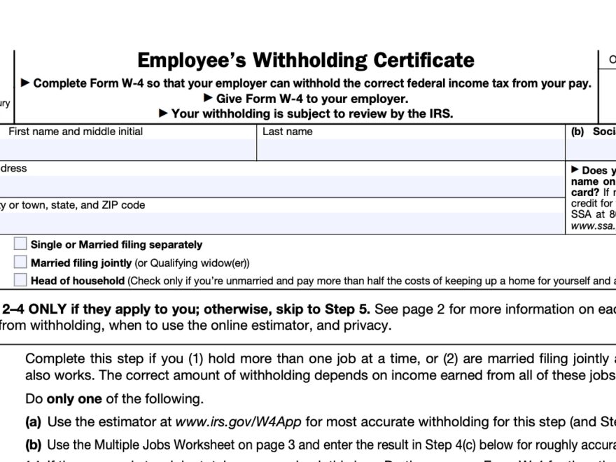 W4 Withholding Form 2025 Pdf Austin Taylor