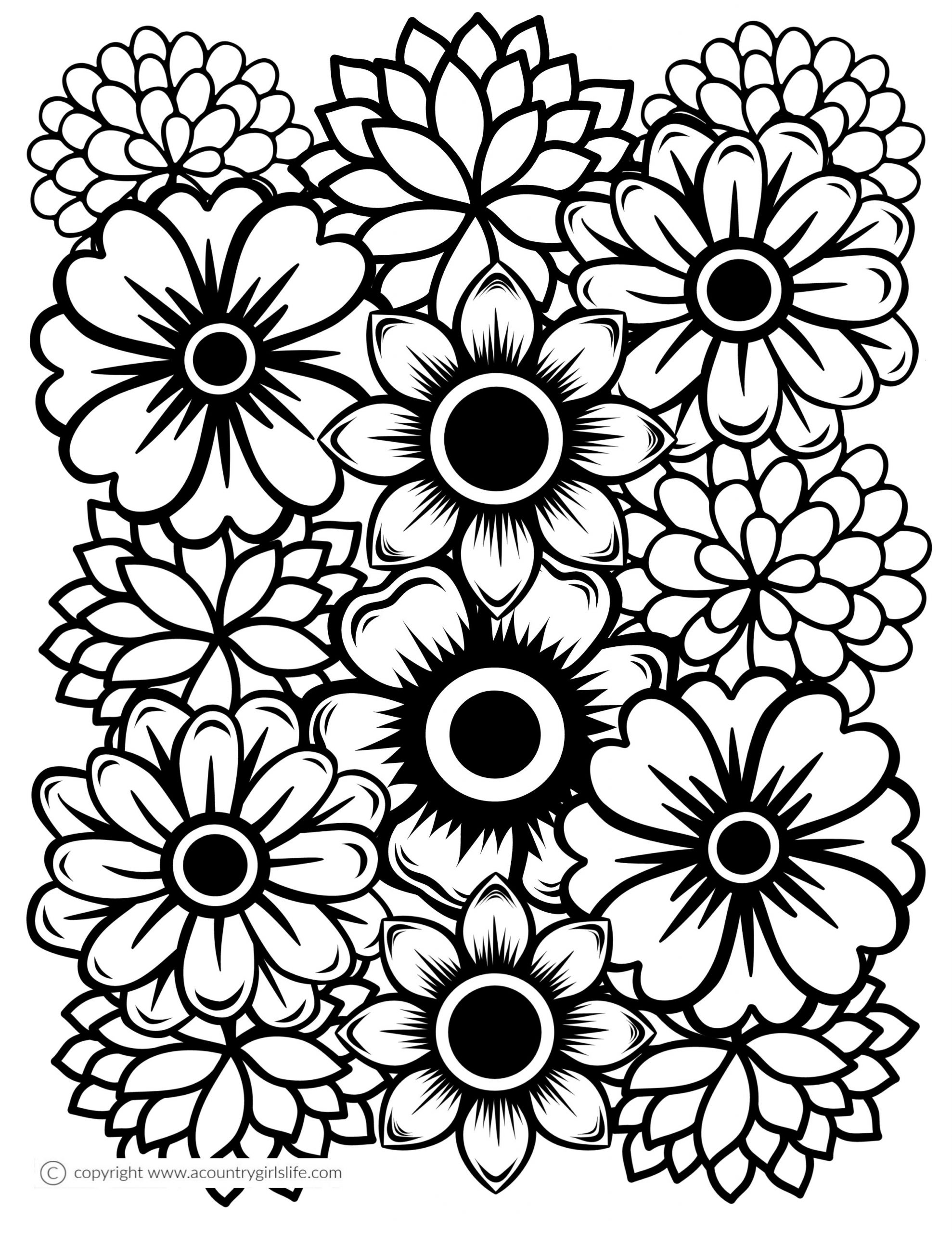 Printable Flower Coloring Pages For Adults