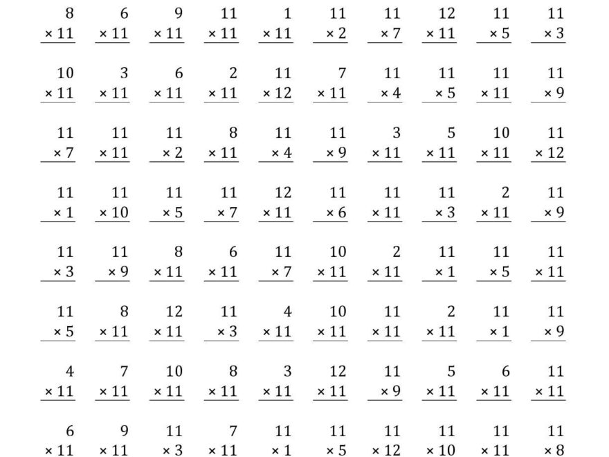11 Grade Math Worksheet