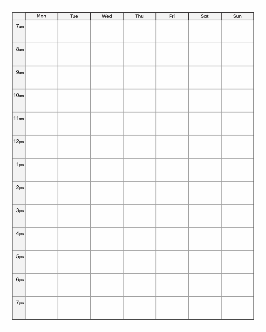13 Best Printable Weekly Calendar With Time Slots Printablee Com 