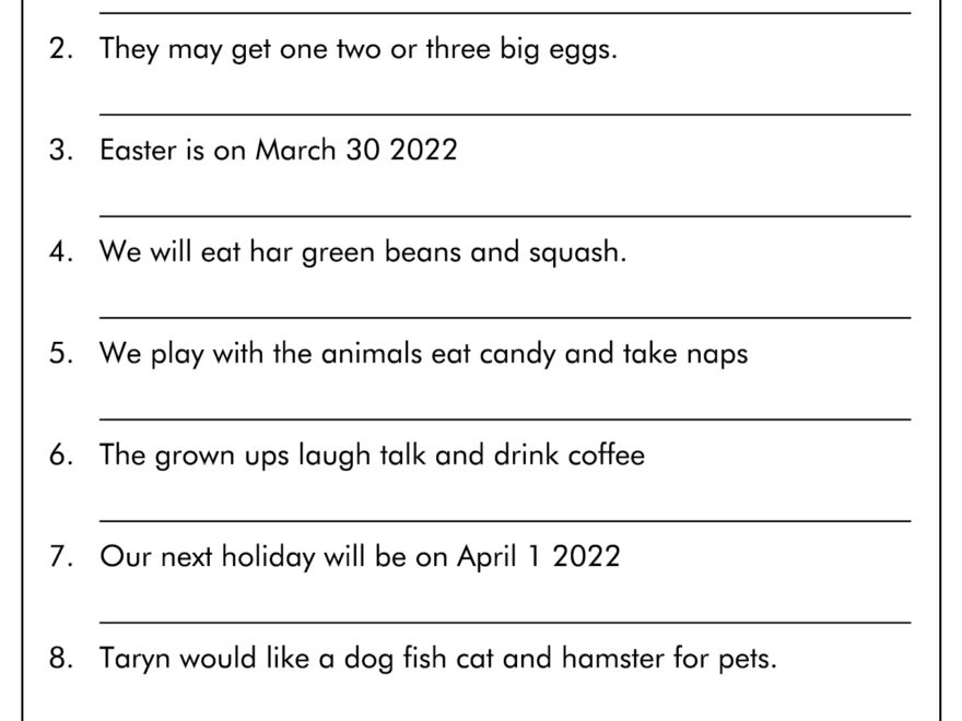17 Comma Practice Worksheets Free PDF At Worksheeto