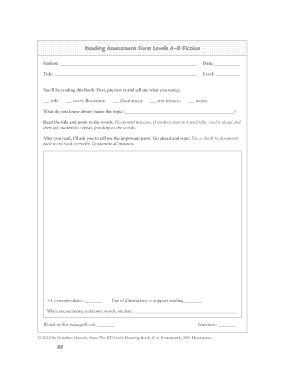 18 Printable Blank Running Record Form Fountas And Pinnell Templates 