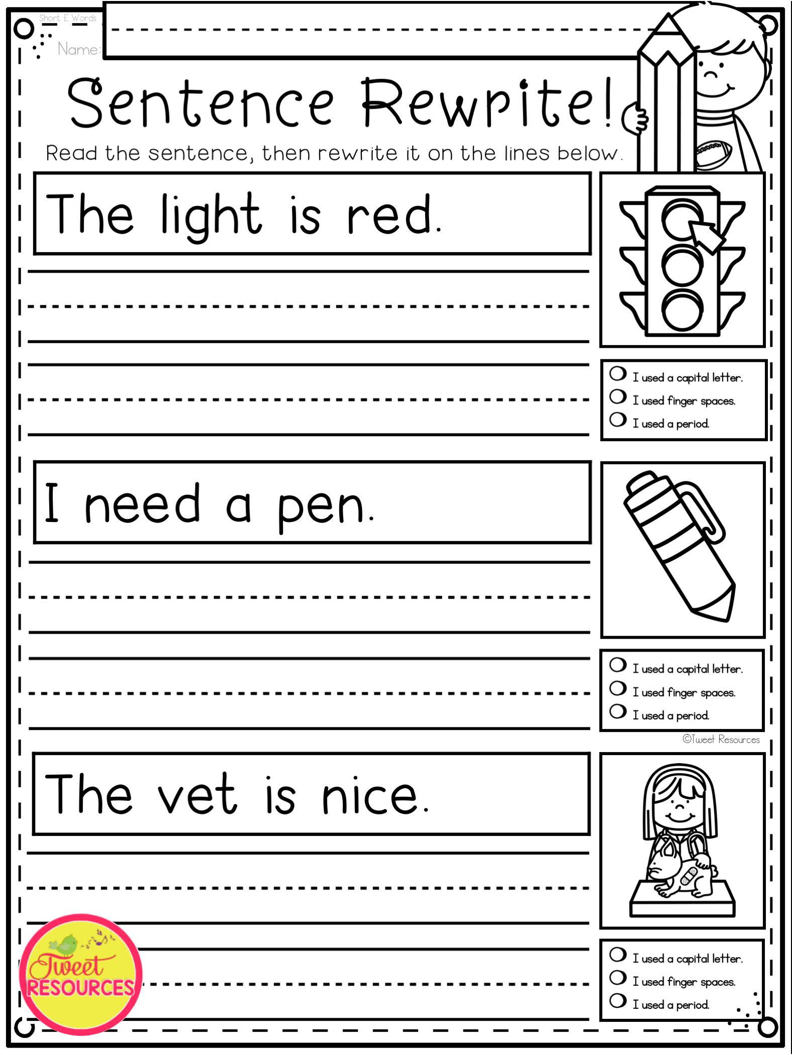 1st Grade Writing Worksheets Printable