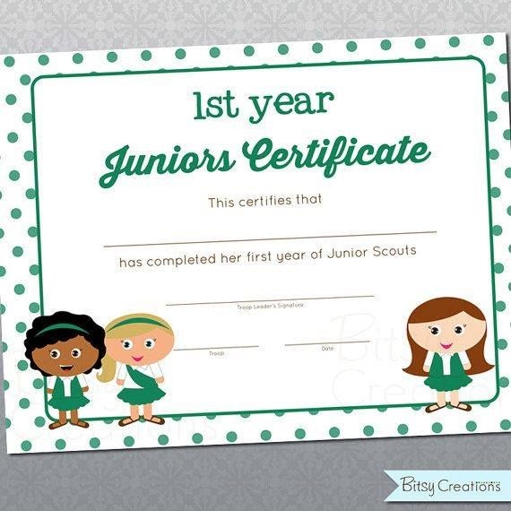 Free Printable Girl Scout Certificates