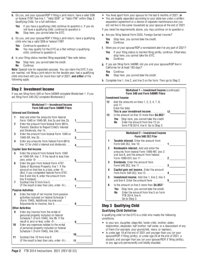 2021 2025 Form CA FTB 3514 Instructions Fill Online Printable 