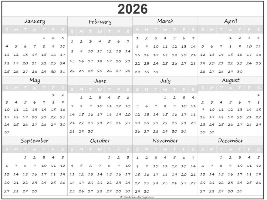 2025 2026 Printable Calendar Free Full Page Full Kyle J Scofield