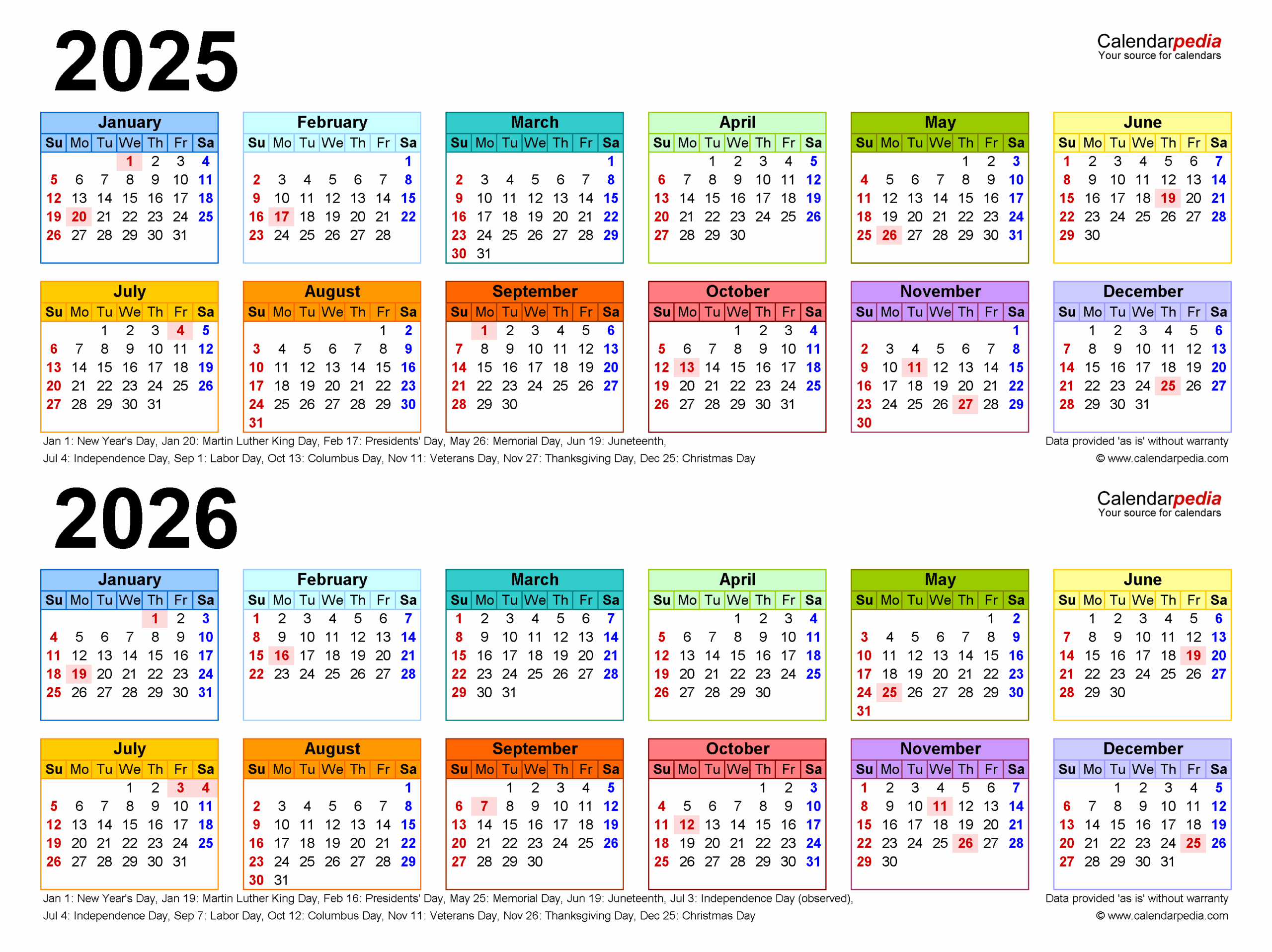 2025 2026 Printable Calendar One Page Year Tristan S Toft
