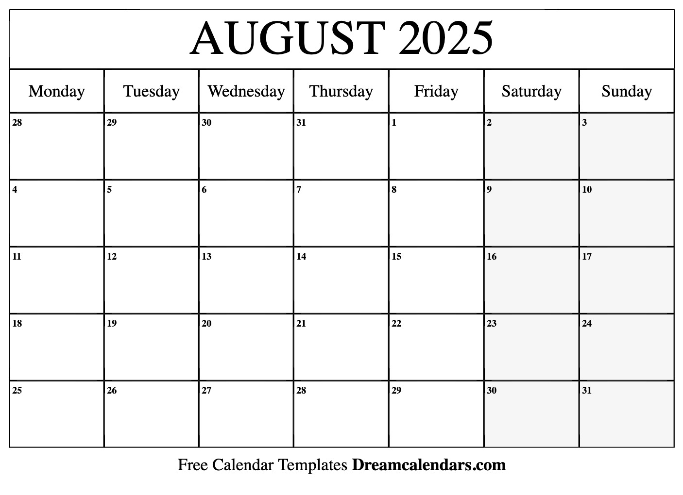 2025 August Calendar Free Printable Pdf Download Modern Present Updated 