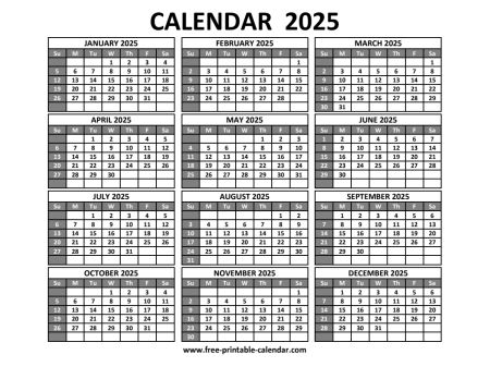 2025 Calendar Printable Free Printable Calendar