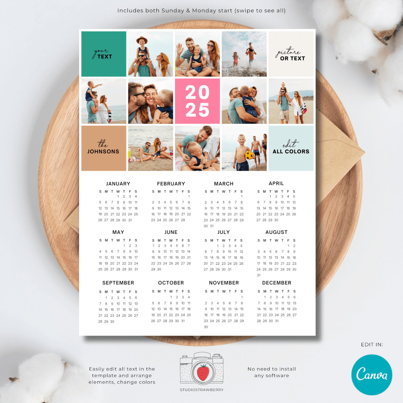 2025 Customizable Calendars Template Ketti Meridel
