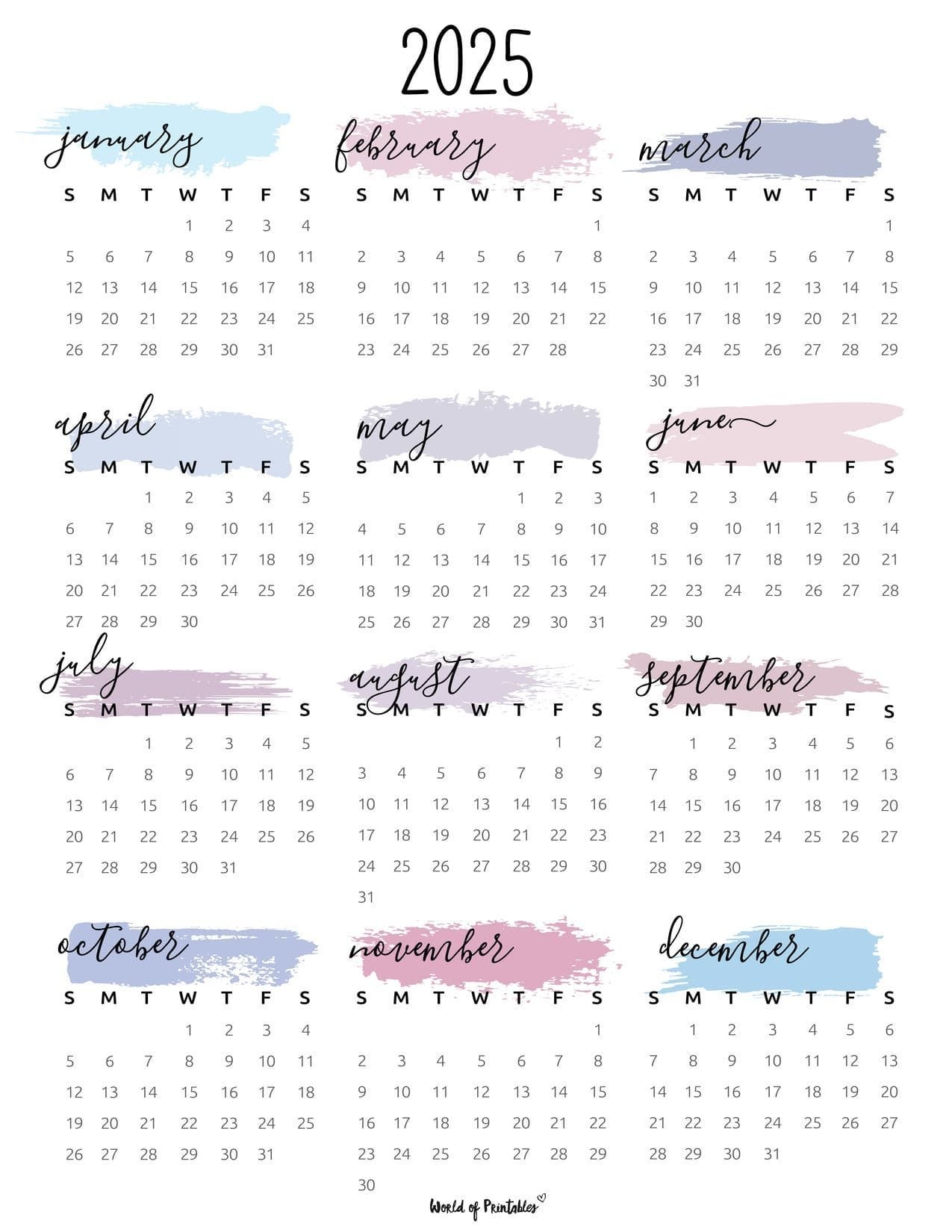 2025 Cute Calendar Printable Yara Silas