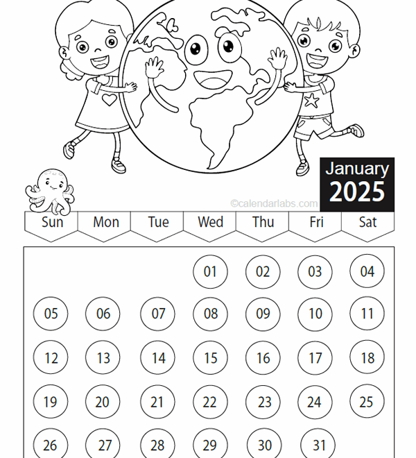 2025 Monthly Calendar Template Printable Printable Coloring Darcy