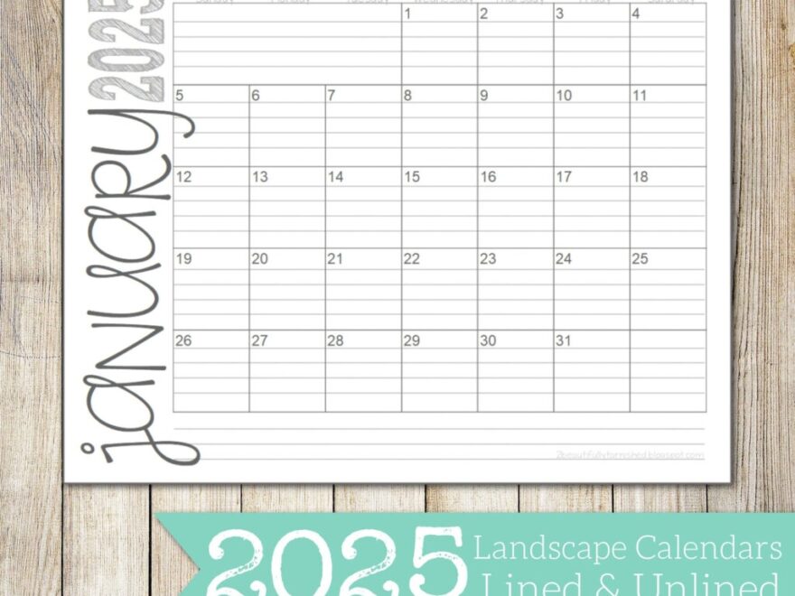 2025 Printable Calendar By Month With Lines Calendars 2025