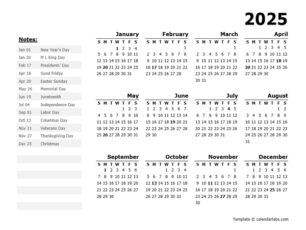 2025 Printable Calendar One Page Pdf Download Tyler Long