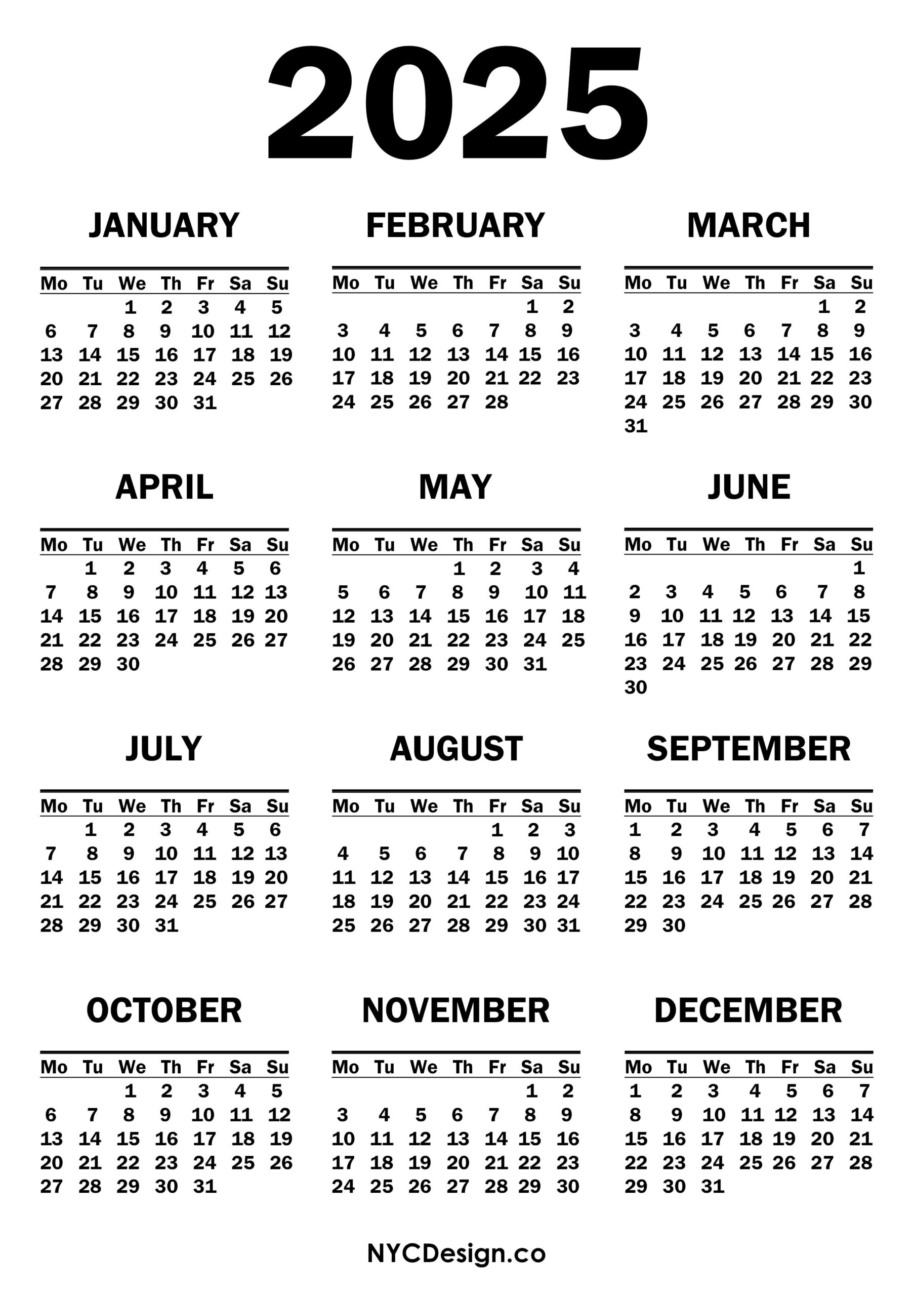 Printable Calendar 2025 Win